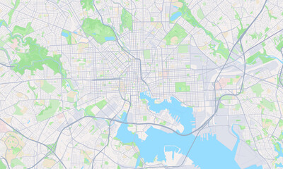 Fototapeta na wymiar Baltimore Maryland Map, Detailed Map of Baltimore Maryland