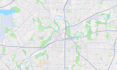 Fototapeta na wymiar Fort Worth Texas Map, Detailed Map of Fort Worth Texas