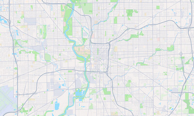 Fototapeta na wymiar Indianapolis Indiana Map, Detailed Map of Indianapolis Indiana