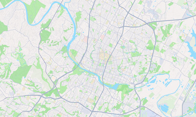 Fototapeta na wymiar Austin Texas Map, Detailed Map of Austin Texas