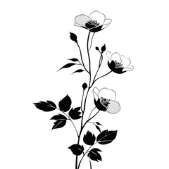 Minimalist floral design on a white backdrop, suitable for t-shirts, phone cases, canvas art, and posters.