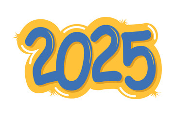 happy new year 2025 doodle art