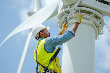 Renewable Energy Technician at Work: Wind Farm Maintenance