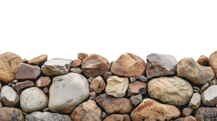 Assorted stones and rocks isolated against a transparent background, are ideal for advert designs with own text.