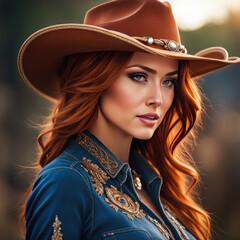 Female in Cowboy Clothing