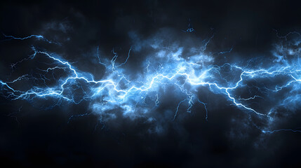 a blue lightning bolt and dark background, in the style of ultra detailed, dazecore, chaotic energy