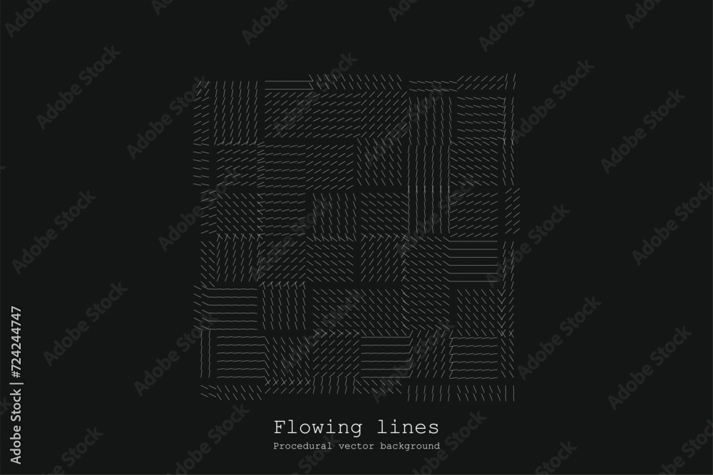 Poster abstract line matrix pattern. noise flow dynamic.