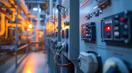 Zelfklevend Fotobehang Low voltage switchgear at power plant © Orxan