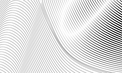 Waves of black lines with complex shapes. The background is white. Vector illustration EPS10.