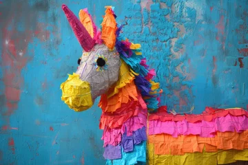 Fotobehang Multicolored pinata donkey © VolumeThings