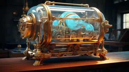 Foto op Plexiglas a steampunk machine filled with gemstones © medienvirus