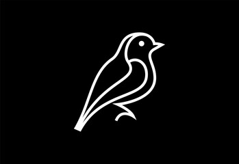 Creative abstract bird line logo design vector illustration