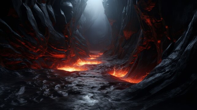black marble landscape, the gate of hell
