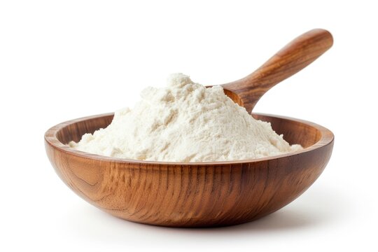 Natural starch wooden bowl isolated on white