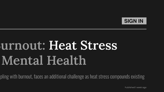 Term 'Heat stress' highlighted on FAKE headlines news publications. Titles on black background. Can be used for editorial AND non editorial content as everything is 100% fake