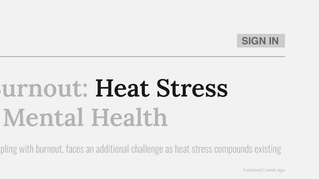 Term 'Heat stress' highlighted on FAKE headlines news publications. Titles on white background. Can be used for editorial AND non editorial content as everything is 100% fake