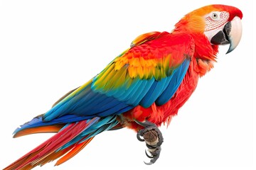 Fototapeta premium Macaw parrot on white background