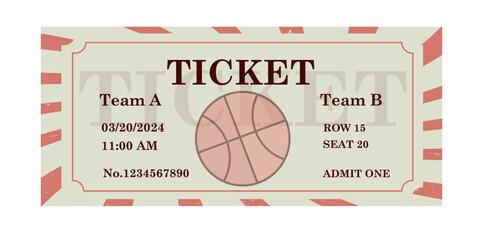 Ticket for football, basketball and other sporting events. - obrazy, fototapety, plakaty