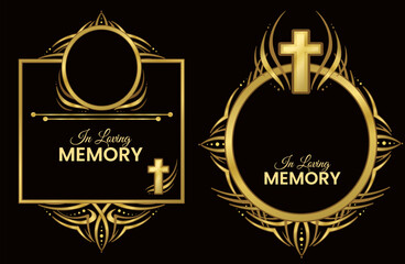 Funeral vector frames. Frames for text and photos. Vector illustration.  - obrazy, fototapety, plakaty