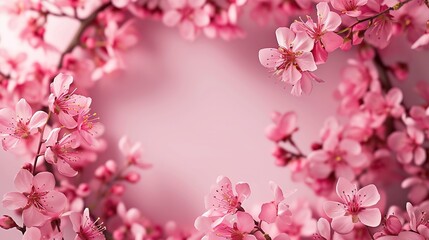 Cherry blossom wreath card design , generative ai, 