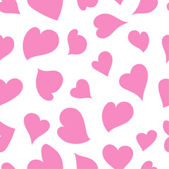 Subtle rose hearts on white backdrop seamless vector pattern. Elegant art texture for printing on various surfaces or usage in graphic design projects.