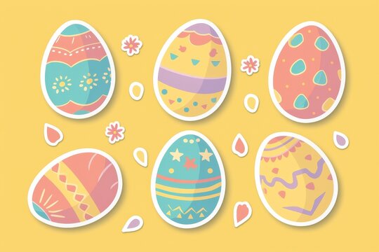 A vibrant circle of childlike artistry blooms from a group of colorful eggs in a whimsical and imaginative illustration