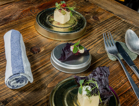 Exquisite fusion cuisine at a Zermatt Michelin star restaurant