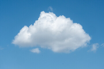 blue sky with a fluffy cloud