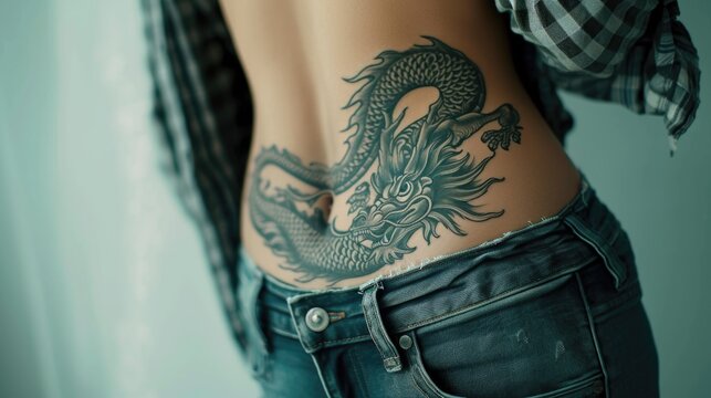 Generic Temporary Tattoo Black Dragon Body Sticker Waterproof Removable Arm  Leg : Amazon.in: Beauty