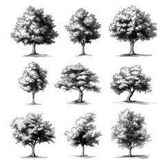 Naklejka premium set of trees