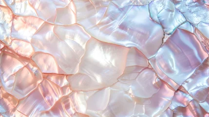 Poster Abstract iridescent pearl texture with flowing colors and a glossy finish, resembling mother-of-pearl. © mashimara