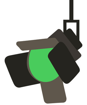 Green theater lights icon on transparent background