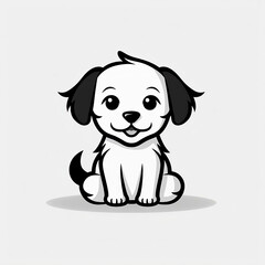 Cute dog with white background 