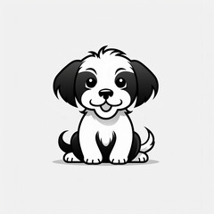 Cute dog with white background 