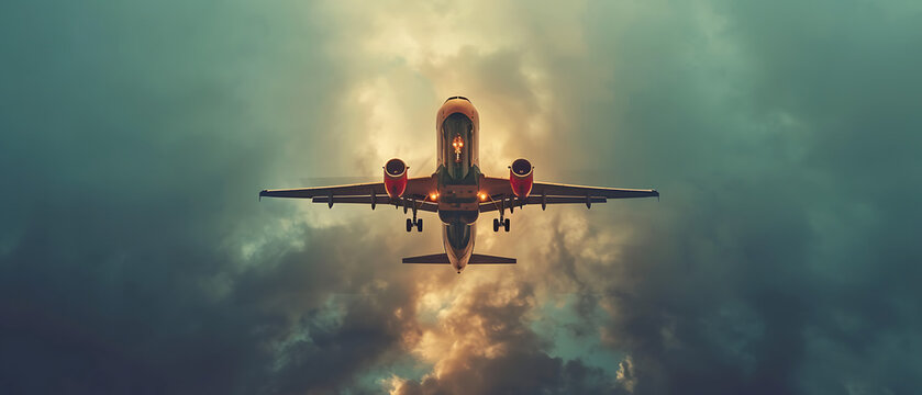 airplane in the sky at night © DigitaArt.Creative