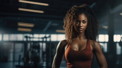 Fototapeta na wymiar Young woman in the gym