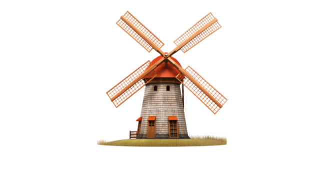 Windmill. Isolated on a white background png like