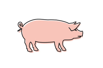 illustration of pig isolated on white background