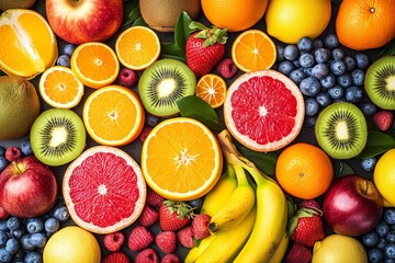 A vibrant display of natural produce, showcasing a colorful array of vegan superfoods such as seedless oranges, tangy grapefruit, and sweet clementines, all perfectly complemented by the bright hues 
