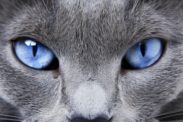 close-up of a cat's blue eyes