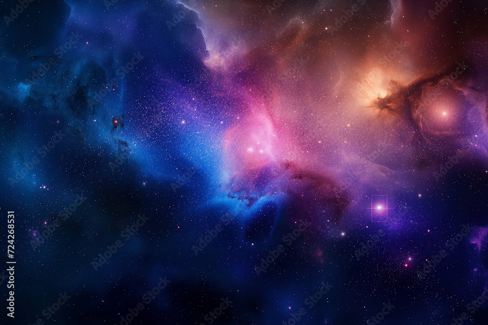 Wall mural nebula and galaxies in space. abstract cosmos background