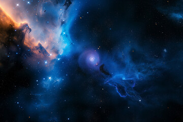 Fototapeta na wymiar Nebula and galaxies in space. Abstract cosmos background