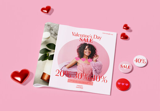 Romantic Themed Magazine Mockup