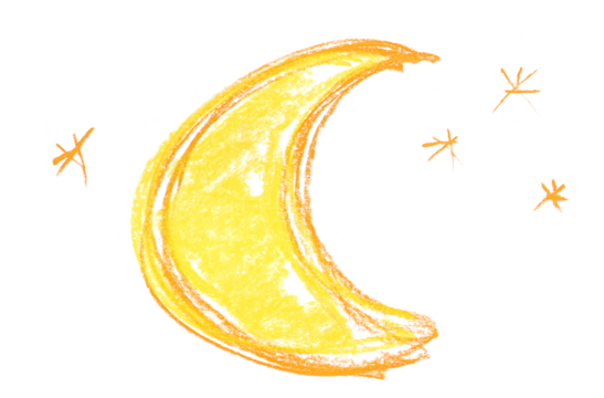 Moon hand draw, chalk sketching isolated on white - Powered by Adobe