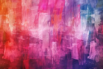 Fototapeta na wymiar Dynamic abstract image with vivid pink and purple tones interlaced with blue.