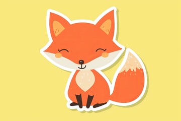 Obraz premium A playful feline friend joins a vibrant world of whimsical characters in this charming clipart illustration