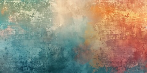 Abstract textured background transitioning from warm orange to cool blue tones with a distressed...