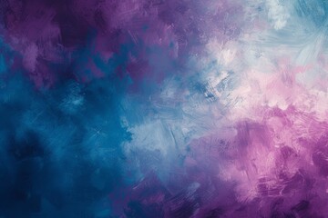 Obraz na płótnie Canvas Abstract artwork featuring bold brushstrokes in shades of blue and purple creating a textured effect.