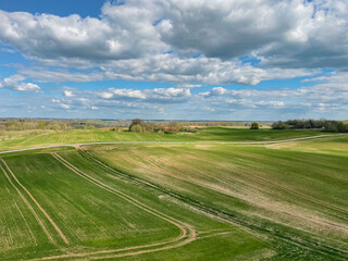 landscape with field and blue sky