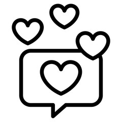 Heart in speech bubble icon